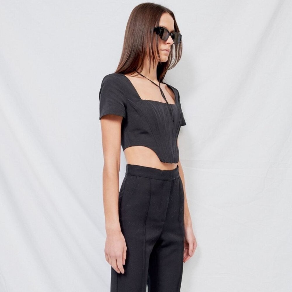 Staud Square Neck Corset Top - 00